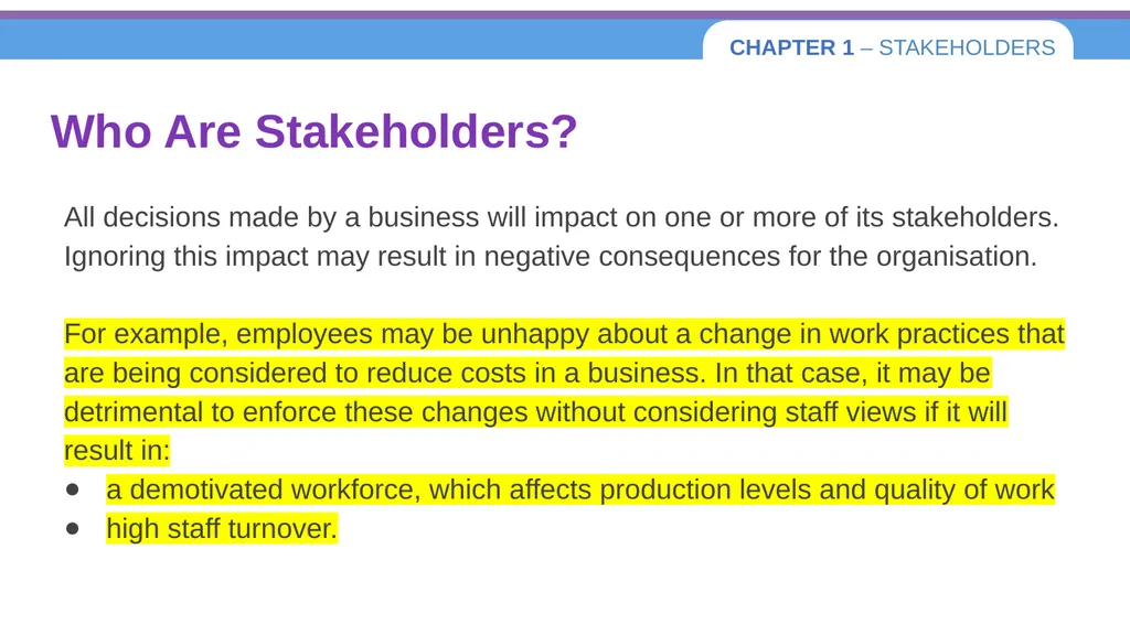Chapter 1 – Stakeholders 1.1 Introduction to - slide 6 of 73