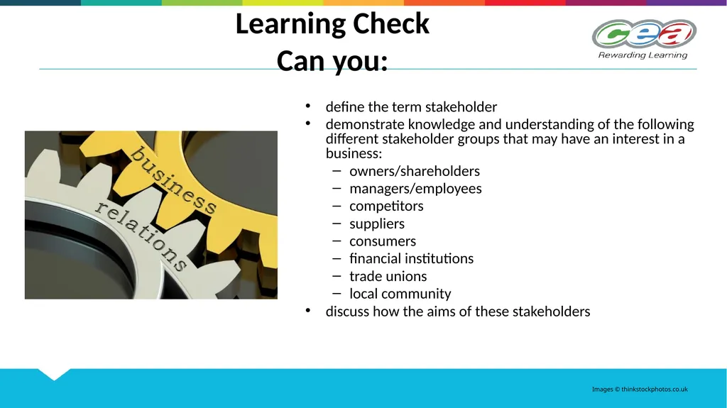 STAKEHOLDERS Unit 2 GCSE Business and - slide 23 of 23