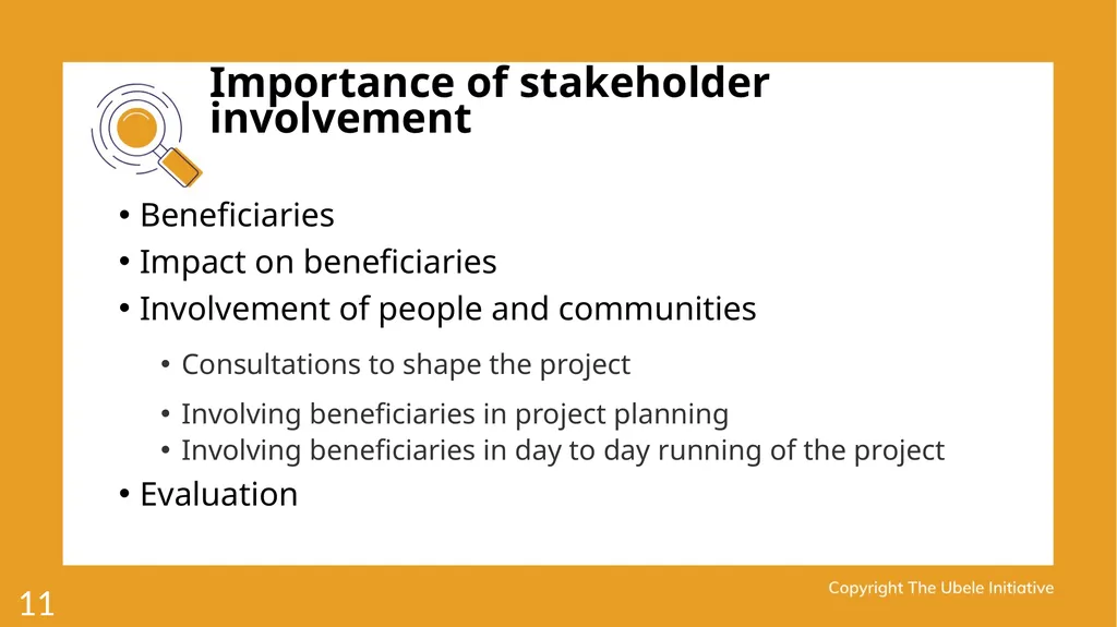 1 Achieving stakeholder involvement Ade Sawyerr – - slide 11 of 40