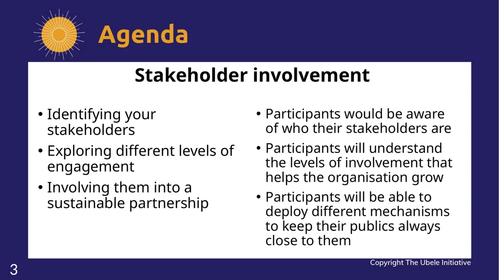 1 Achieving stakeholder involvement Ade Sawyerr – - slide 3 of 40