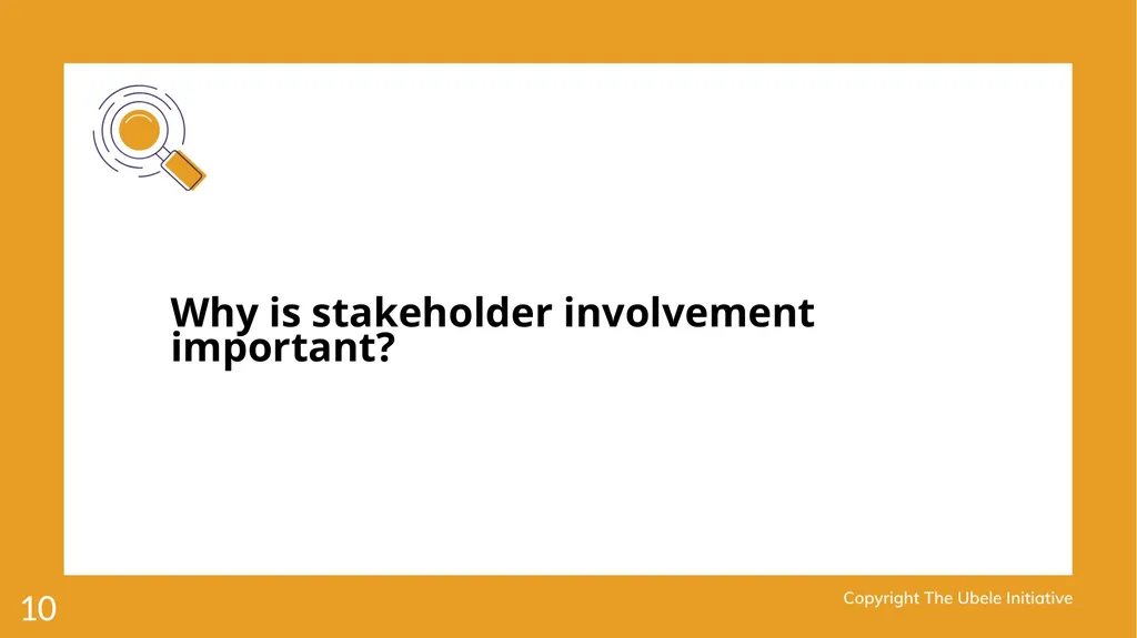 1 Achieving stakeholder involvement Ade Sawyerr – - slide 10 of 40