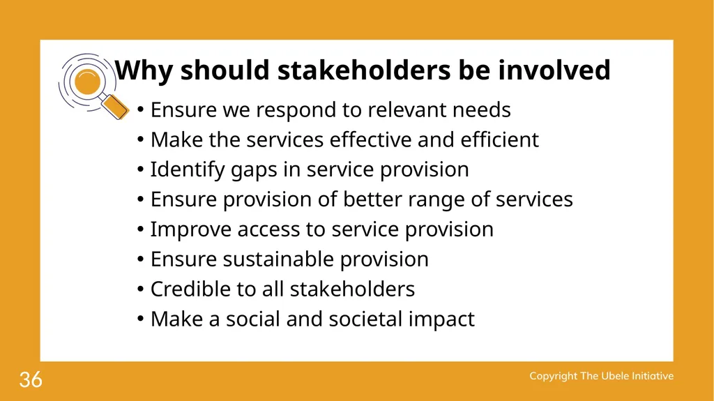 1 Achieving stakeholder involvement Ade Sawyerr – - slide 36 of 40
