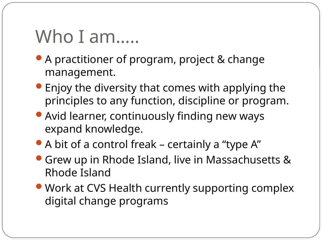 Colette Gilpin, PMP & ICAgile Certified - slide 3 of 26