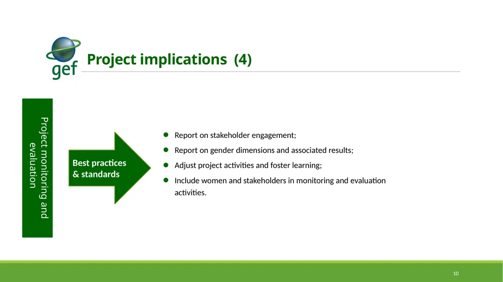 stakeholder engagement and gender mainstreaming - slide 10 of 13