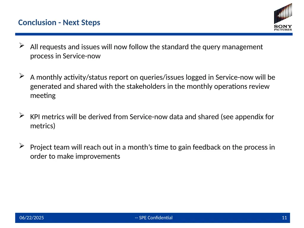 GBS Query Management Process and Service-now - slide 11 of 16