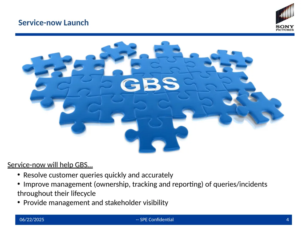 GBS Query Management Process and Service-now - slide 4 of 16