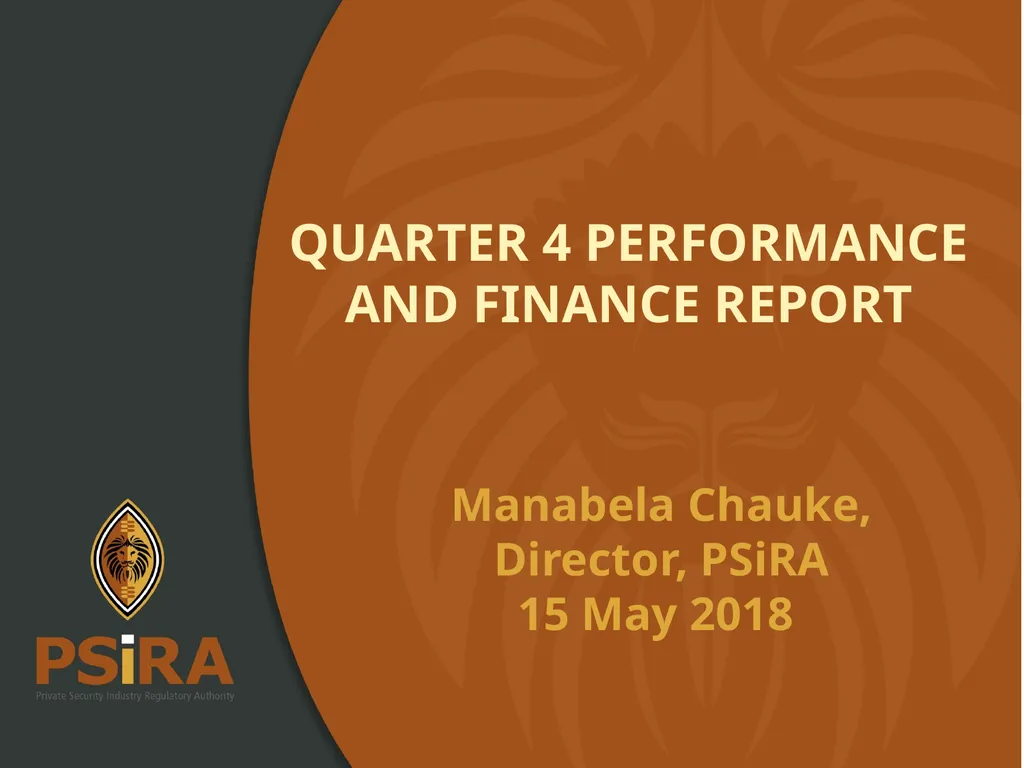 1 QUARTER 4 PERFORMANCE AND FINANCE REPORT - slide 1 of 46