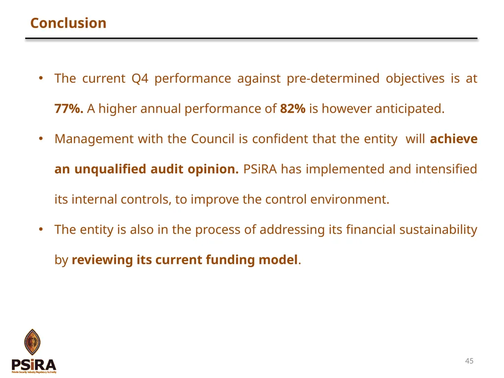 1 QUARTER 4 PERFORMANCE AND FINANCE REPORT - slide 45 of 46