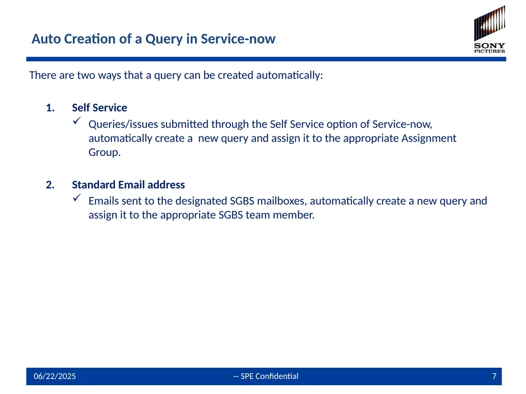 Global Shared Service Center Query /Issue - slide 7 of 19