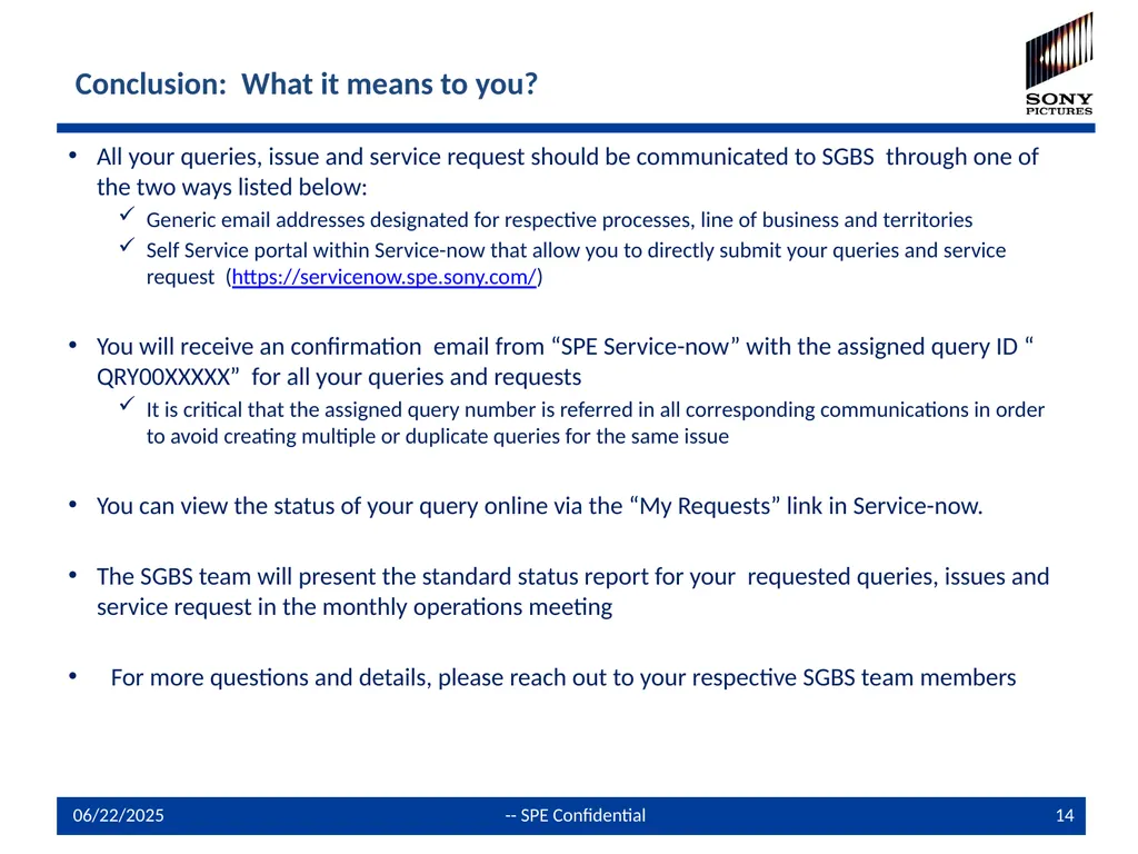 Global Shared Service Center Query /Issue - slide 14 of 19