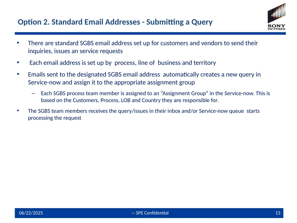 Global Shared Service Center Query /Issue - slide 13 of 19