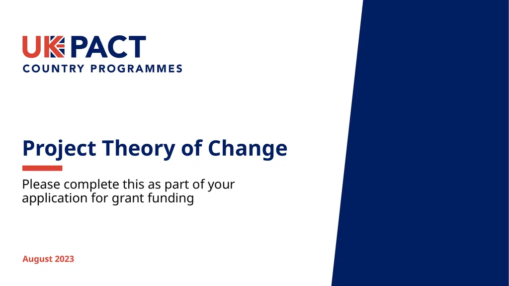 August 2023 Project Theory of Change Please - slide 1 of 12