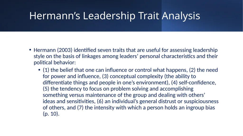 The Influence of Personality on Presidential - slide 13 of 24