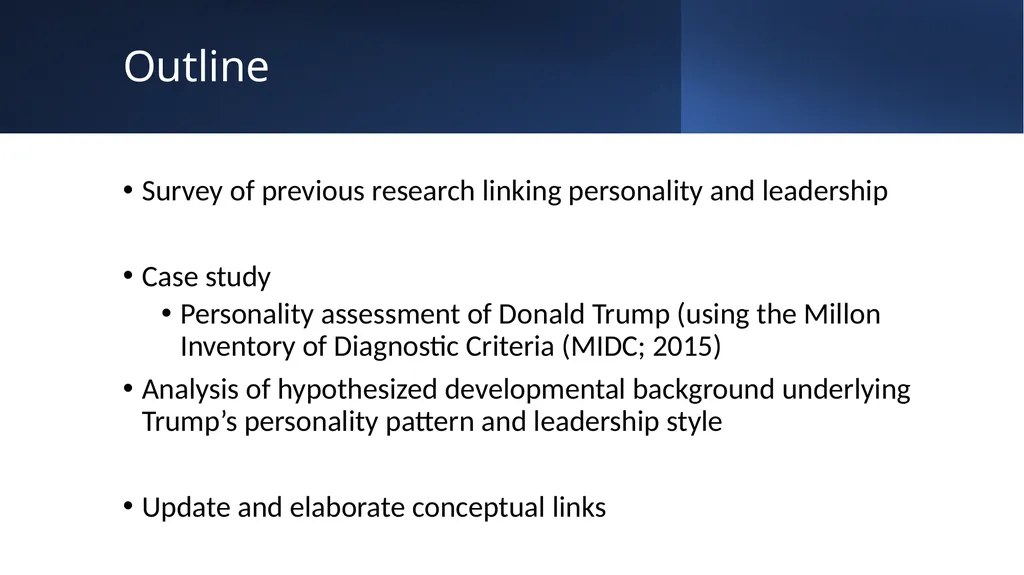 The Influence of Personality on Presidential - slide 3 of 24