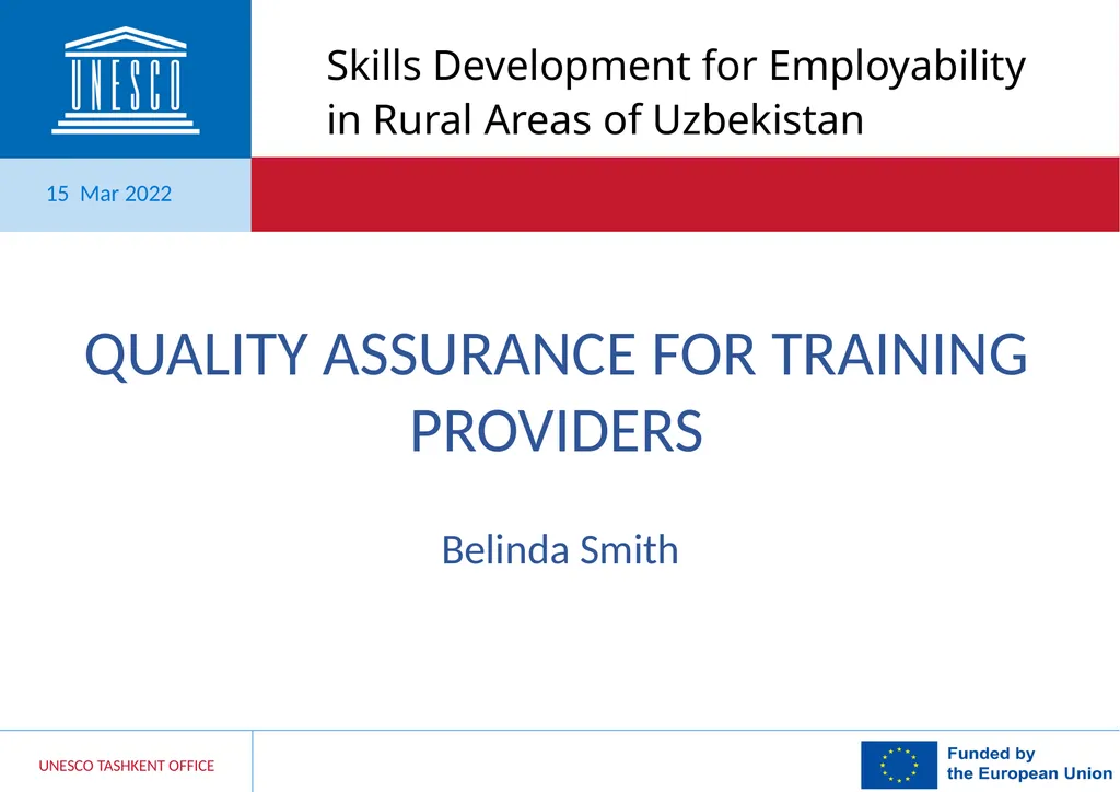 Skills Development for Employability in Rural - slide 1 of 15