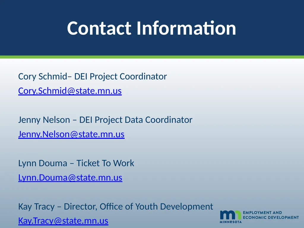 Minnesota’s Disability Employment Initiative - slide 20 of 20