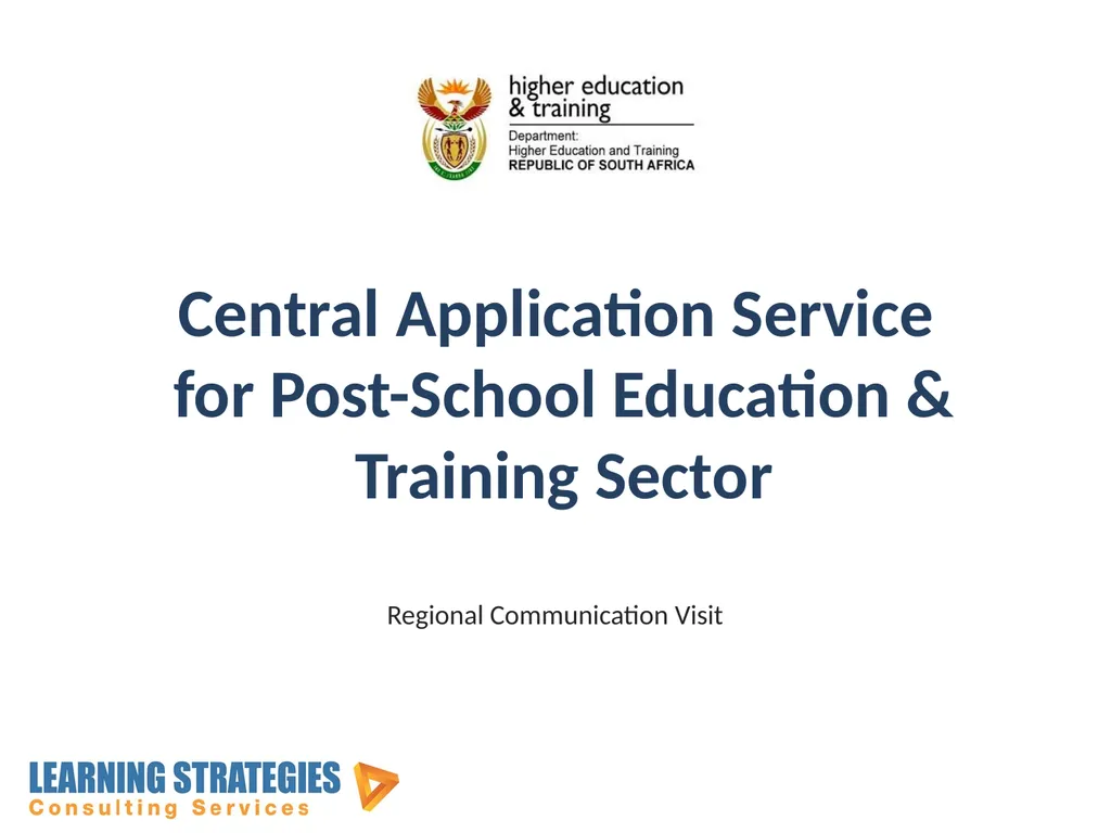 Central Application Service for Post-School - slide 1 of 92