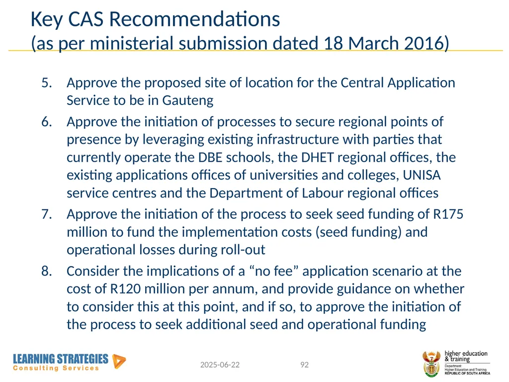 Central Application Service for Post-School - slide 89 of 92
