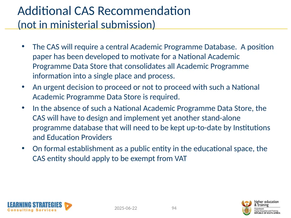 Central Application Service for Post-School - slide 91 of 92
