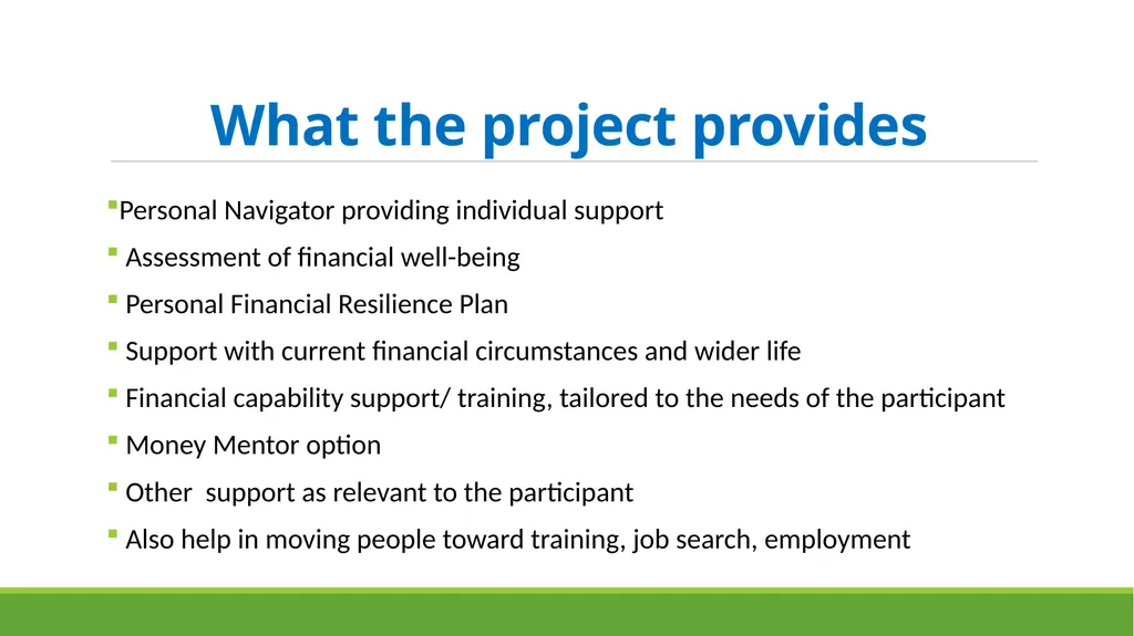 A financial inclusion project helping people with - slide 7 of 16