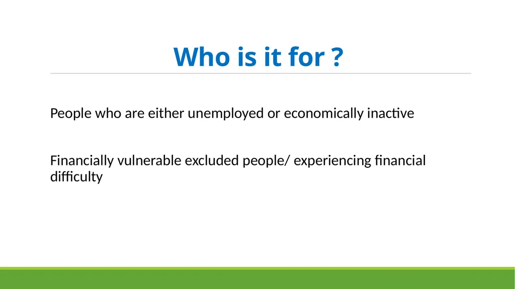 A financial inclusion project helping people with - slide 4 of 16