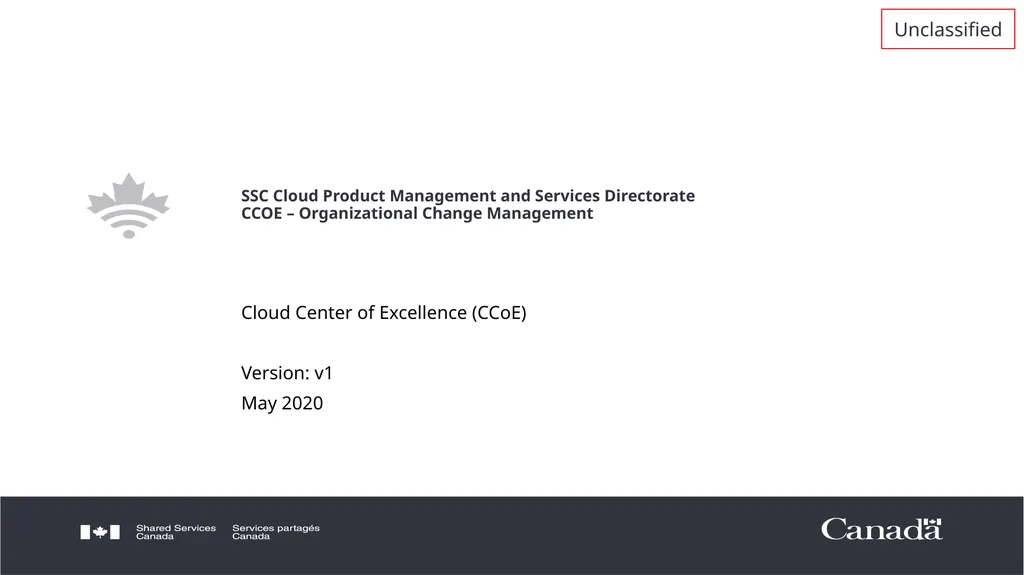 SSC Cloud Product Management and Services - slide 1 of 32