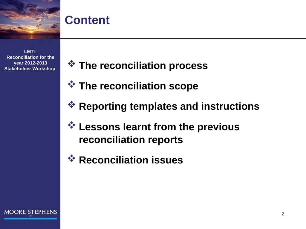 LEITI Reconciliation for the year 2012-2013 - slide 2 of 27