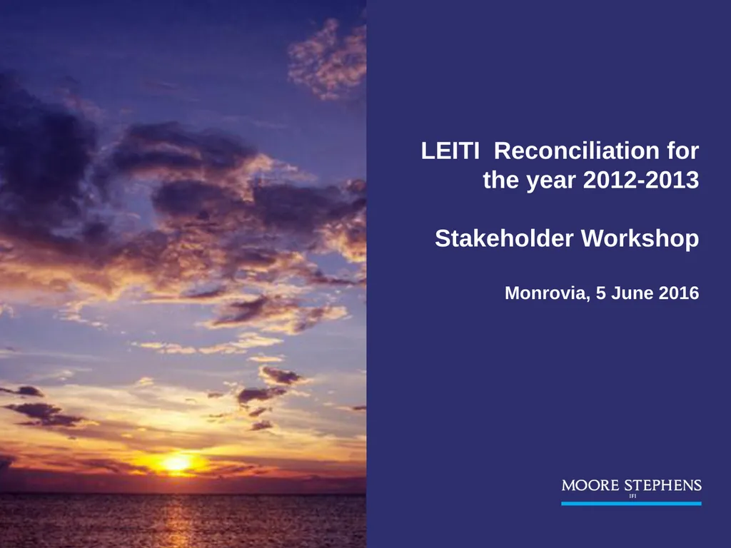 LEITI Reconciliation for the year 2012-2013 - slide 1 of 27