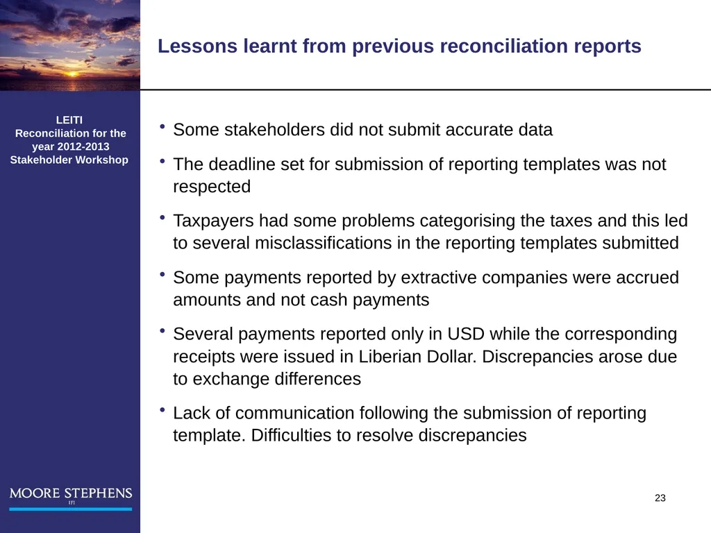 LEITI Reconciliation for the year 2012-2013 - slide 23 of 27