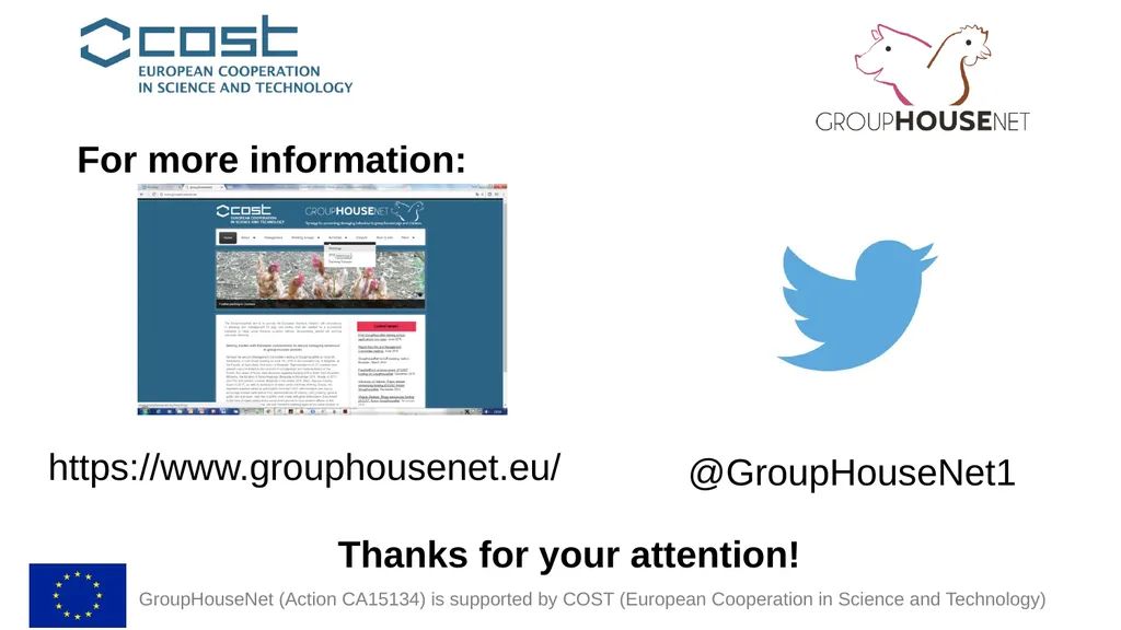 GroupHouseNet (Action CA15134) is supported by - slide 9 of 9
