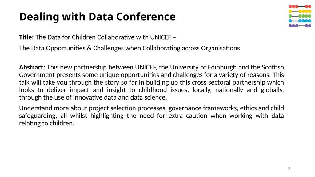 Using data to improve outcomes for children - slide 2 of 13