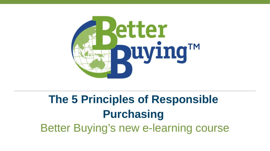 The 5 Principles of Responsible Purchasing Better - slide 1 of 8