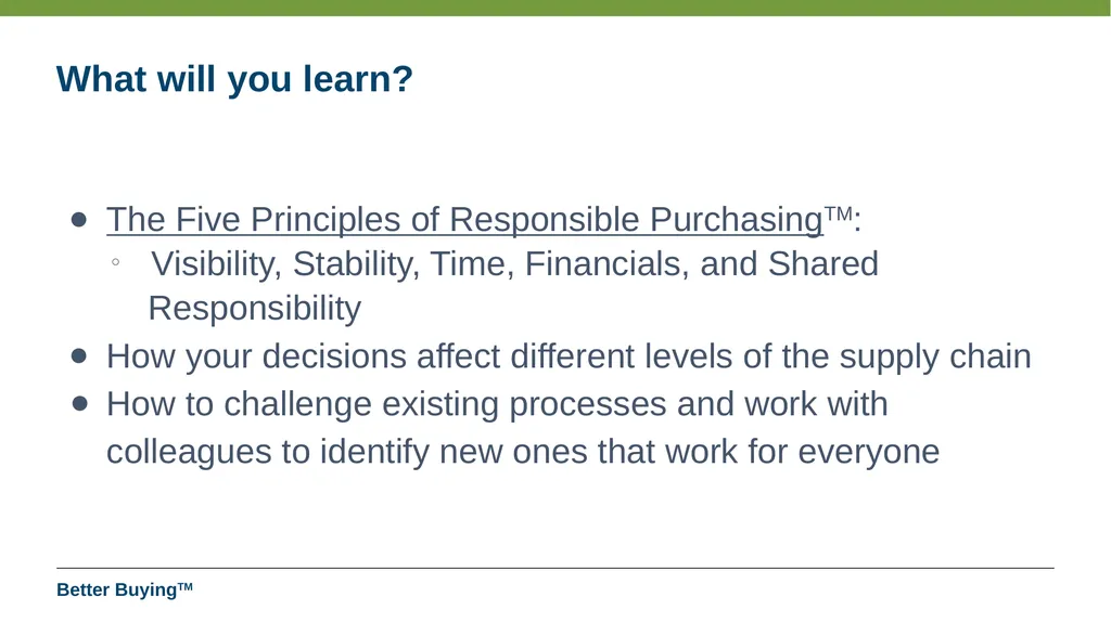 The 5 Principles of Responsible Purchasing Better - slide 3 of 8