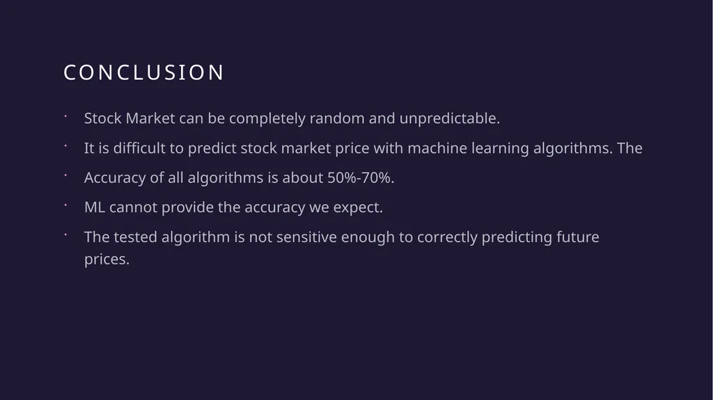 Stock Market prediction with Machine learning - slide 13 of 13