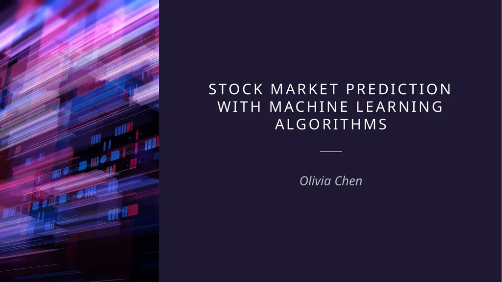 Stock Market prediction with Machine learning - slide 1 of 13