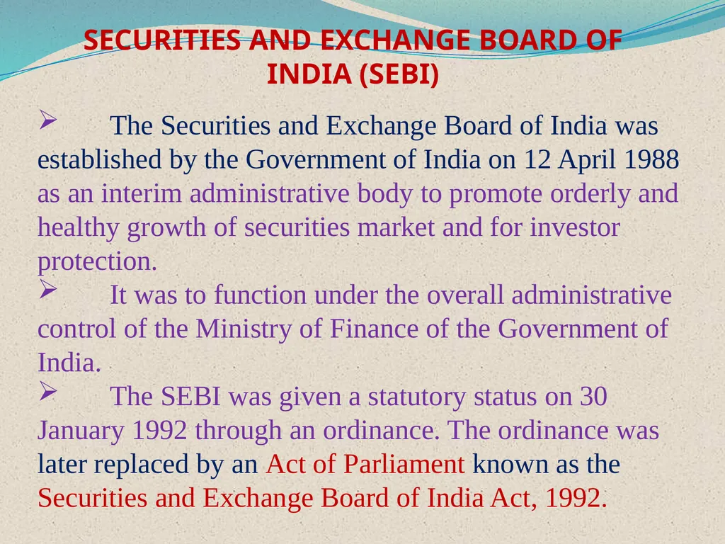 SEBI - INVESTMENT MANAGEMENT Presented by Mrs. M. - slide 2 of 15