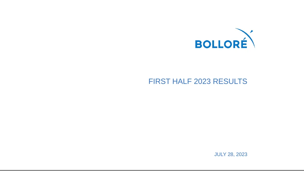First Half 2023 results July 28, 2023 Summary - slide 1 of 35