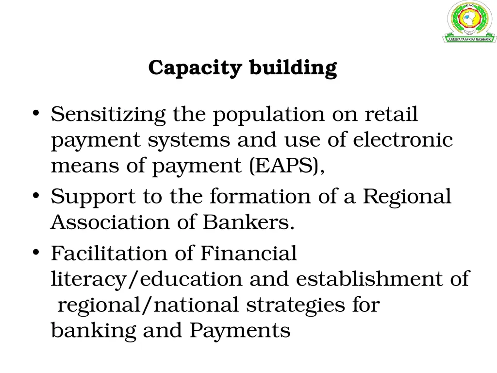 Development of an Inter-Regional Payment System - slide 20 of 23