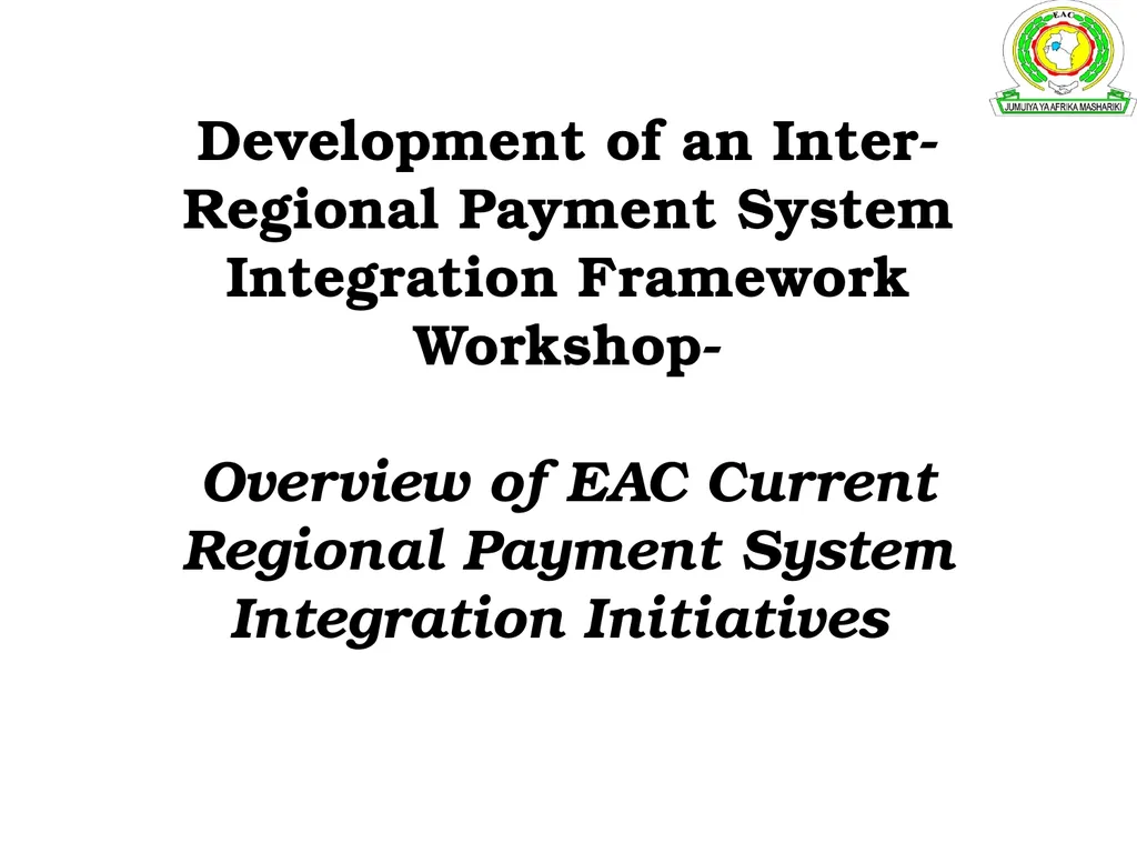 Development of an Inter-Regional Payment System - slide 1 of 23