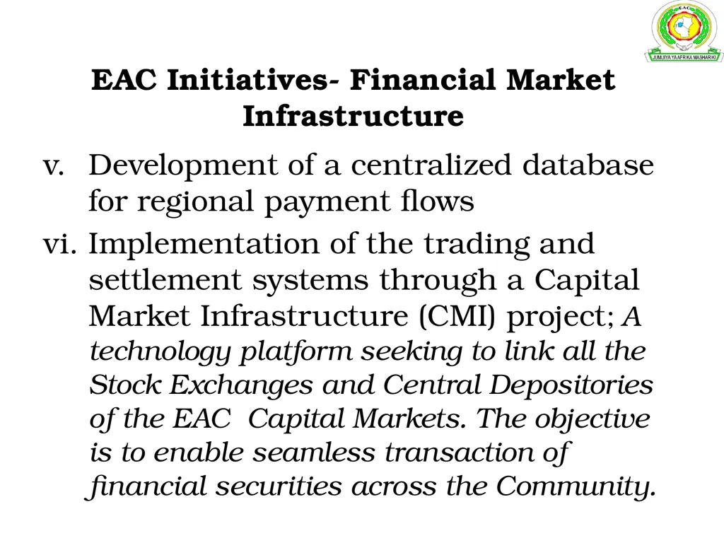 Development of an Inter-Regional Payment System - slide 15 of 23