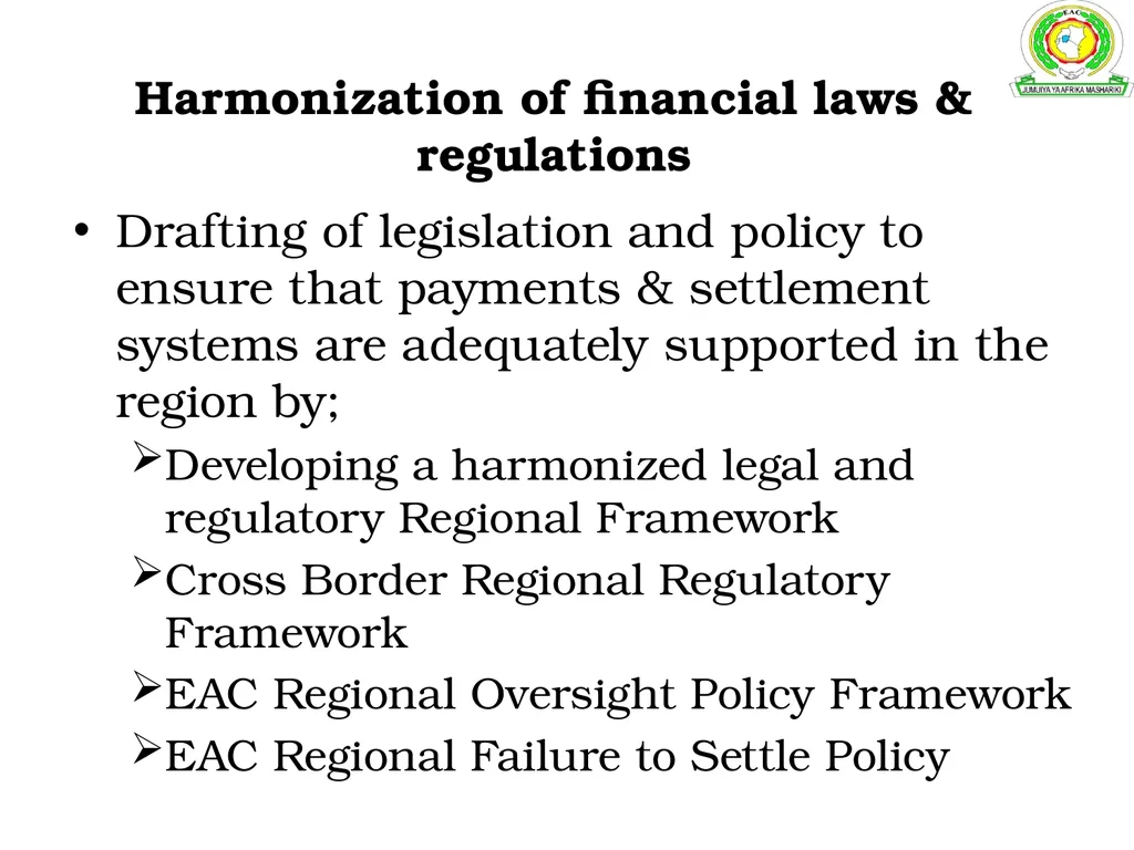 Development of an Inter-Regional Payment System - slide 17 of 23