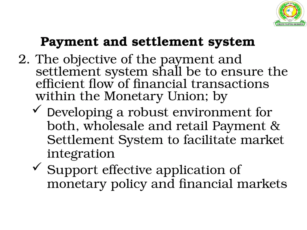 Development of an Inter-Regional Payment System - slide 10 of 23