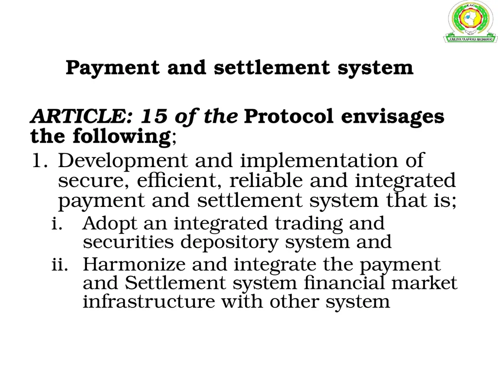 Development of an Inter-Regional Payment System - slide 9 of 23