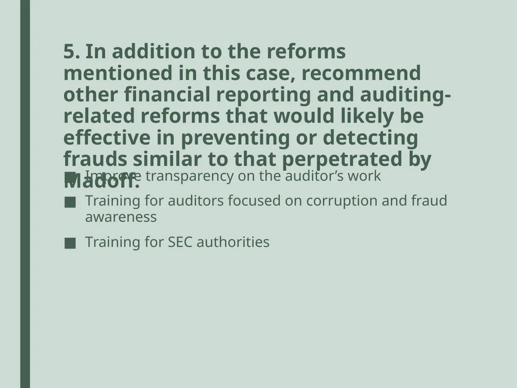 Madoff securities Course: Auditing Giulia Surini - - slide 18 of 20
