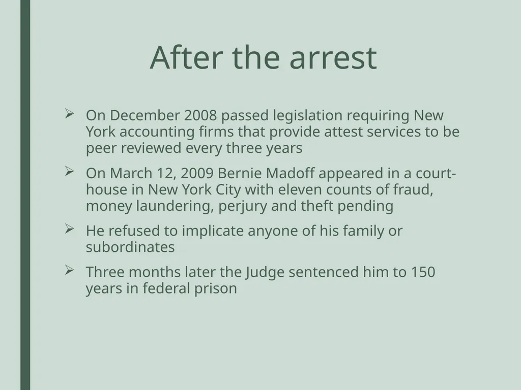 Madoff securities Course: Auditing Giulia Surini - - slide 11 of 20