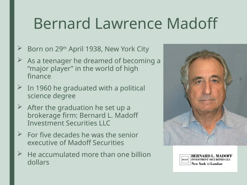 Madoff securities Course: Auditing Giulia Surini - - slide 2 of 20