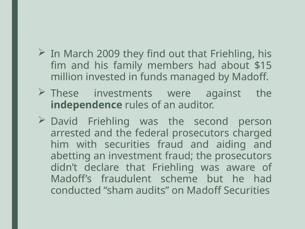 Madoff securities Course: Auditing Giulia Surini - - slide 8 of 20