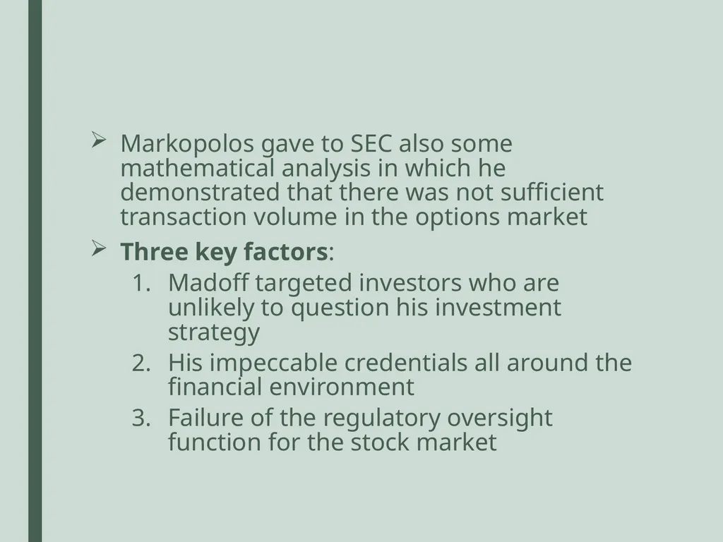 Madoff securities Course: Auditing Giulia Surini - - slide 10 of 20