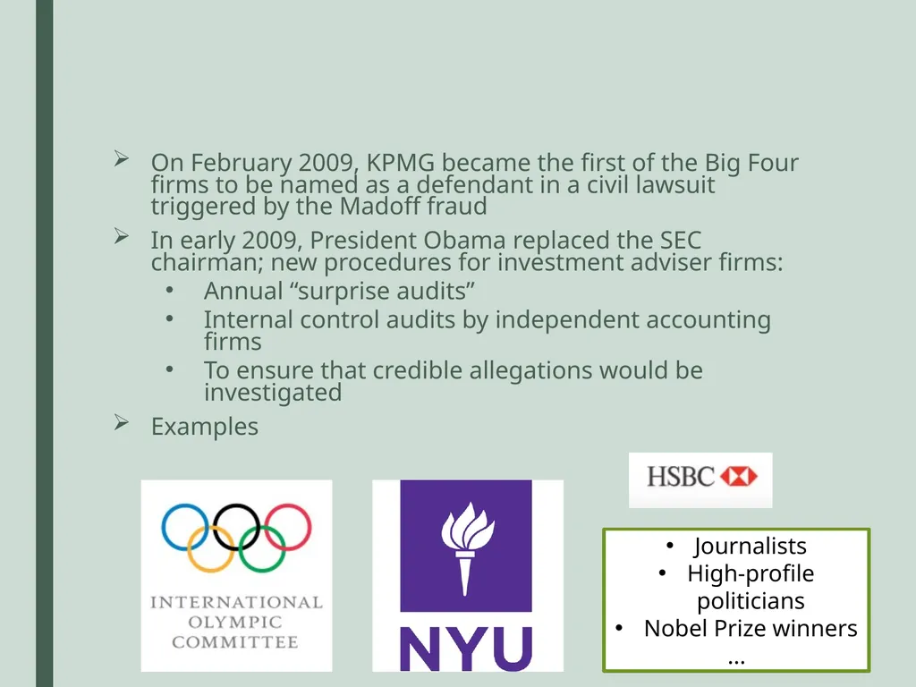 Madoff securities Course: Auditing Giulia Surini - - slide 12 of 20