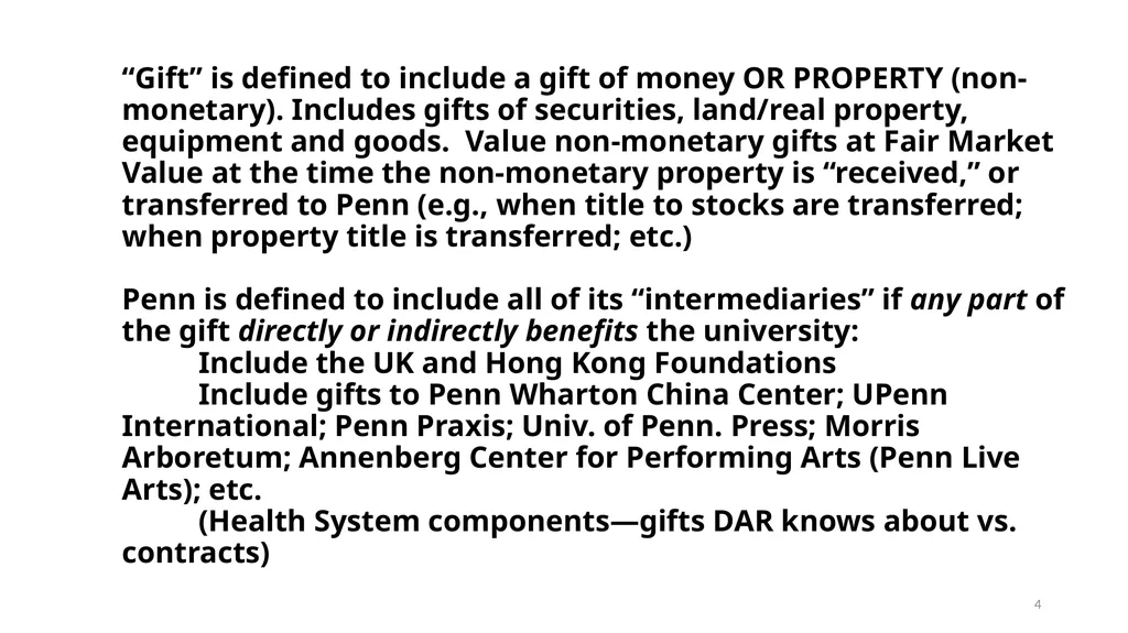 FOREIGN GIFT AND CONTRACT REPORTING LEGAL - slide 4 of 22